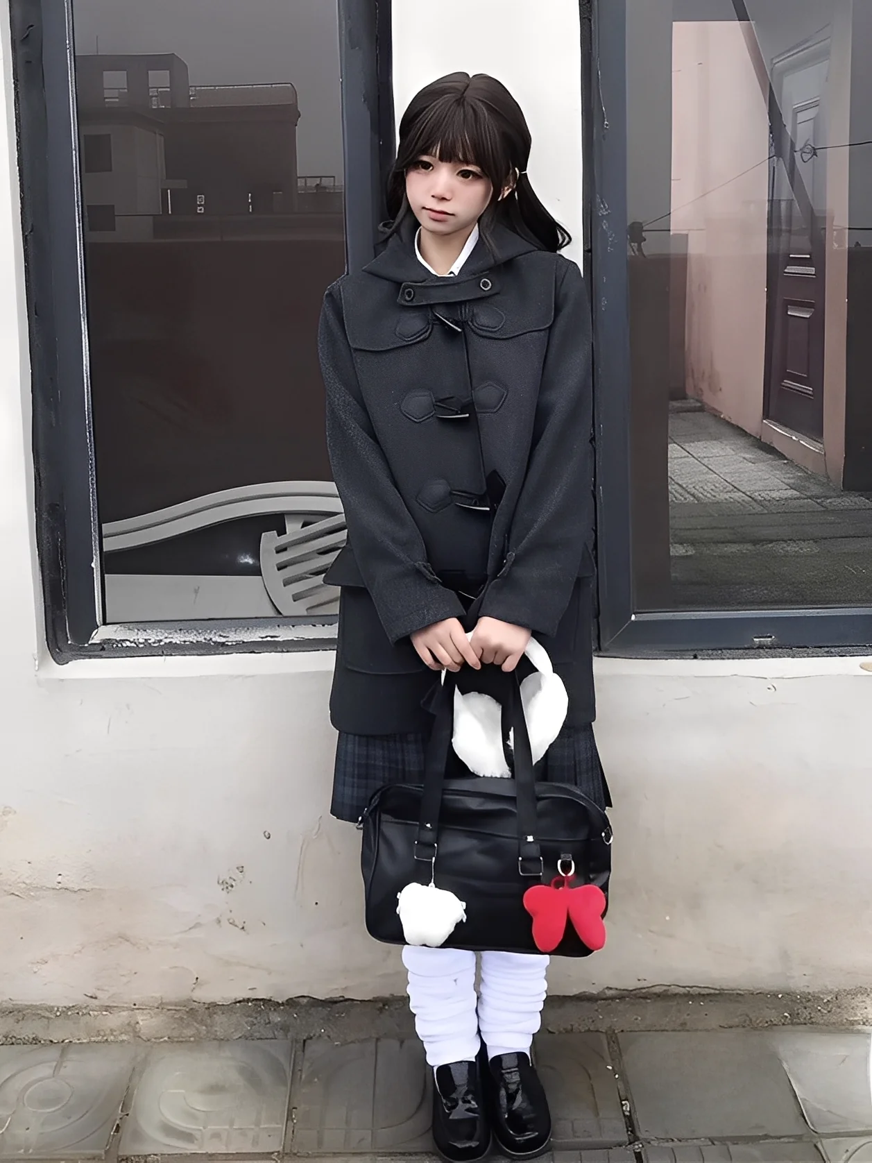 

Зимнее японское пальто JK, женское школьное пальто orm Thiened, шерстяное джинто со шляпой на пуговицах, длинное све, чистый цвет