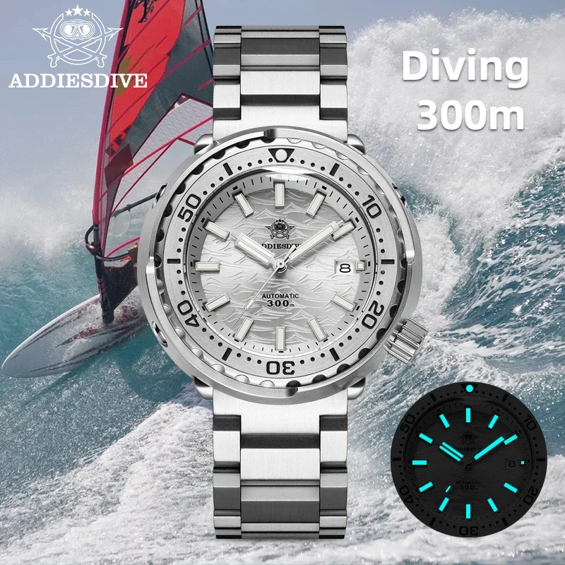 ADDIESDIVE Men Diver Watch Sapphire Crystal BGW9 Luminous AD2098 30Bar Waterproof Reloj Hombre NH35A Automatic Mechanical Watch