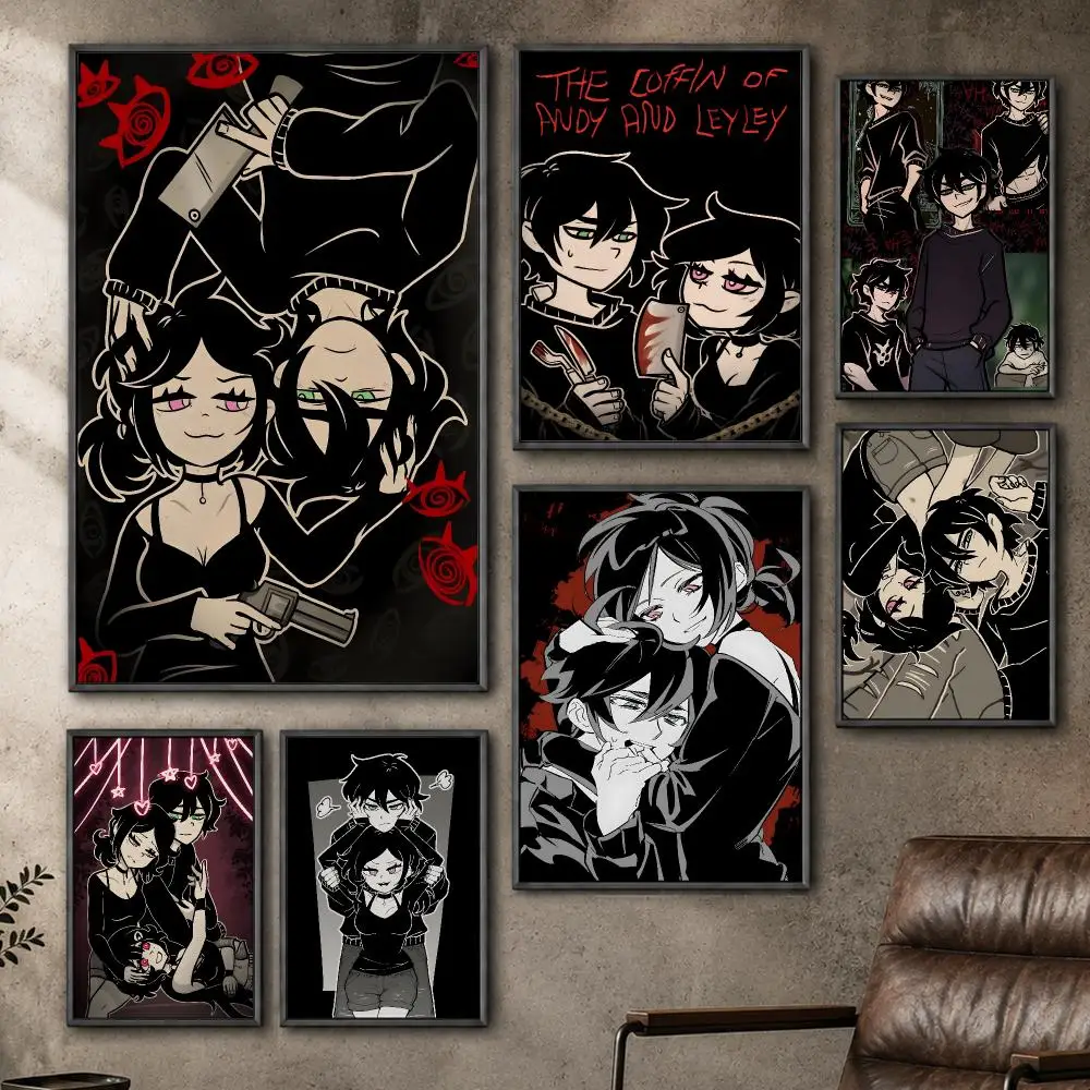 Game Coffin Of Andy And Leyley Horror Poster  PP Self Adhesive Home Garage Dorm Bar Wall Decor Aesthetic Retro Gift