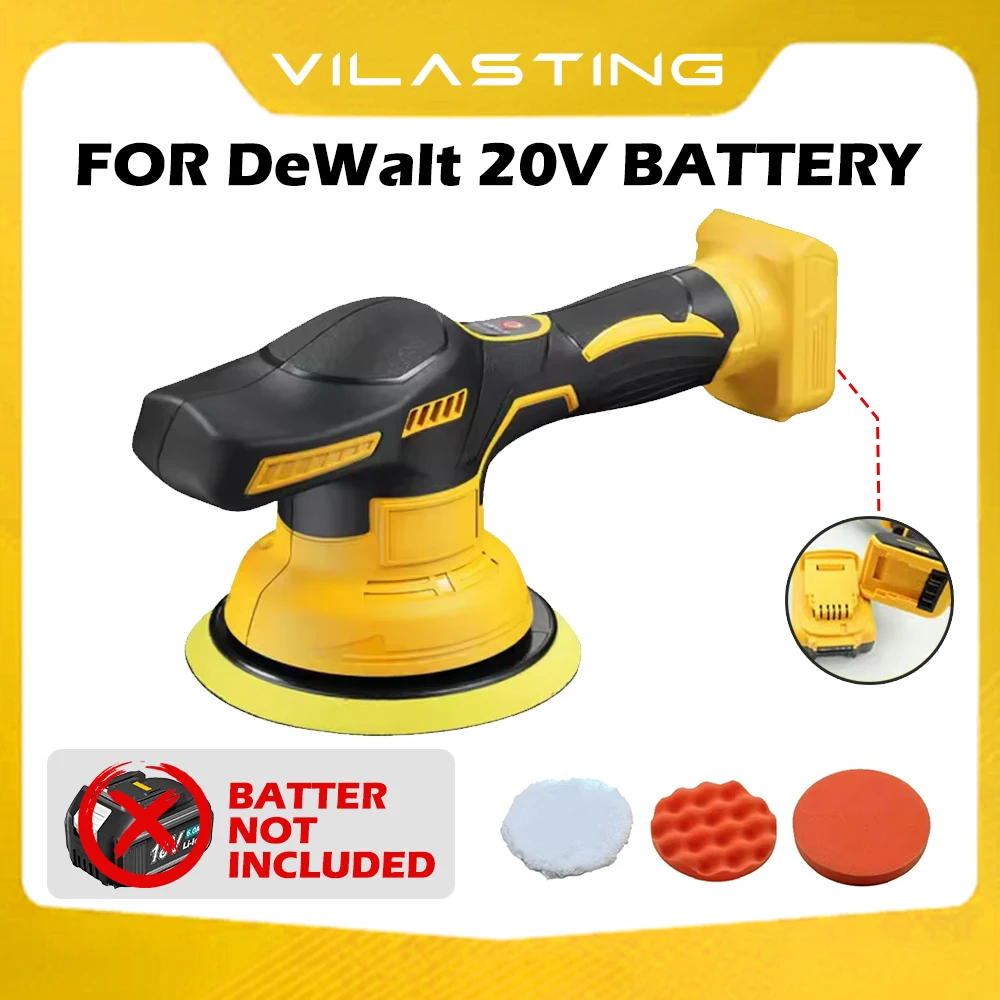 

Беспроводная полировальная машинка VILASTING с 8 регулируемыми скоростями, электрический инструмент для вощения, шлифовки и нанесения защитного покрытия для аккумуляторов Dewalt 18V