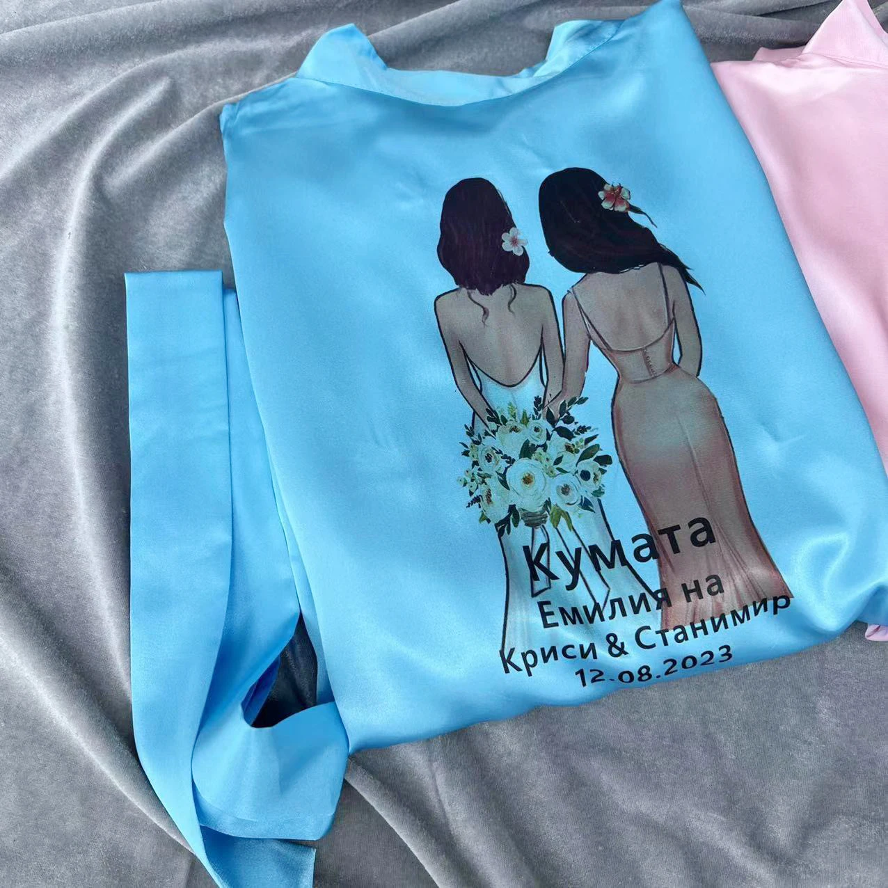 

Bridesmaid Gifts Robes, Wedding Team Bride Suprise Presents, Flower Print, Mother, Sister, Maid of Honor Proposal