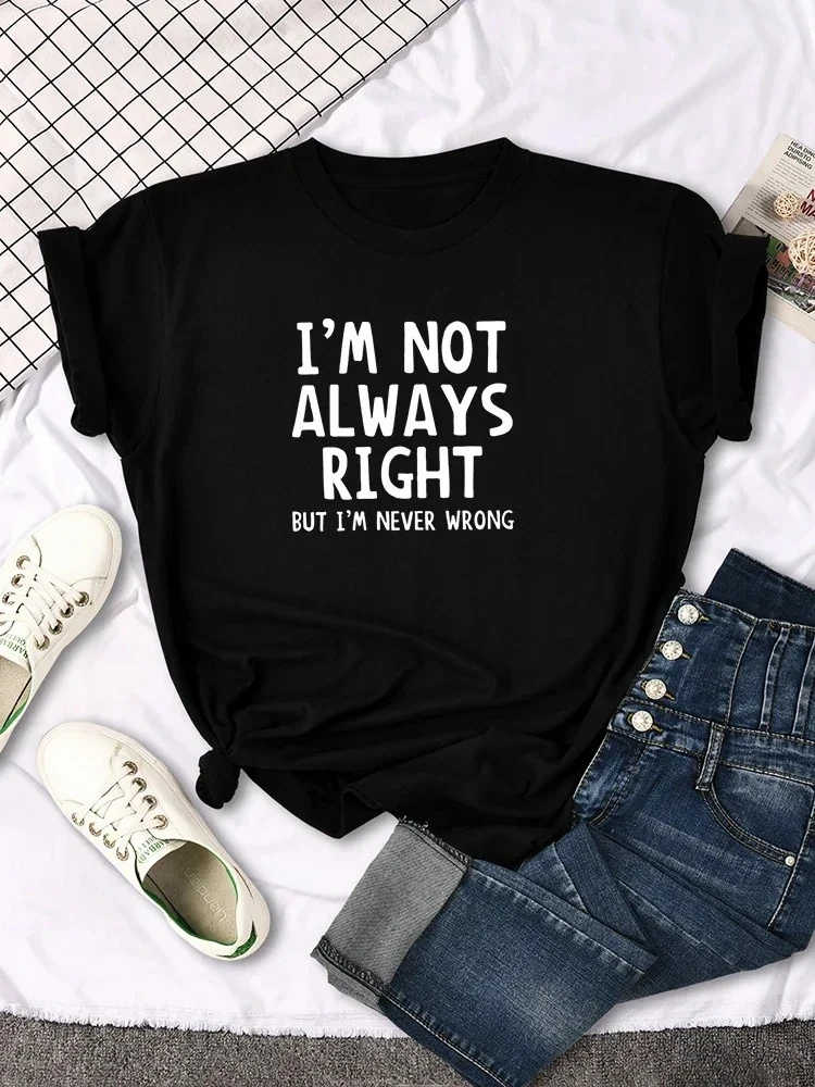 Women's Cool Interesting Letter Print Tee Summer Short Sleeve Round Neck Casual Daily Women Selection Breathable and Refresh Tee