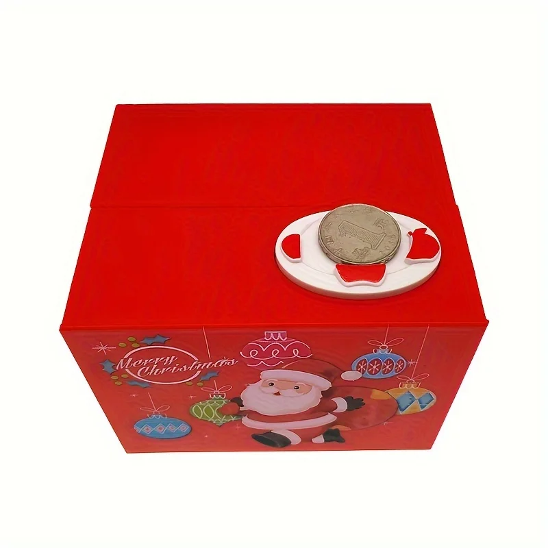 بنك أصبع لمجموعة المال بمساعدة سانتا كلوز، بنك خنزير كهربائي، بنك خنزير ممتع، متوافق مع بطاريتين 1.5 فولت #2