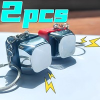 2pcs Fingertip Electric Button Keychain Fidget Toy Keyboard Key Chains for Kids Creative Prank Toys Keyring Gadget Accessories