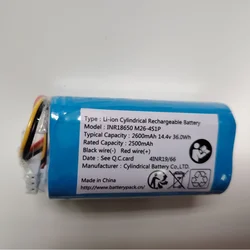 INR18650 M26-4S1P 14.4V 2600mah 2500MAh 36wh Lithium ion rechargeable battery