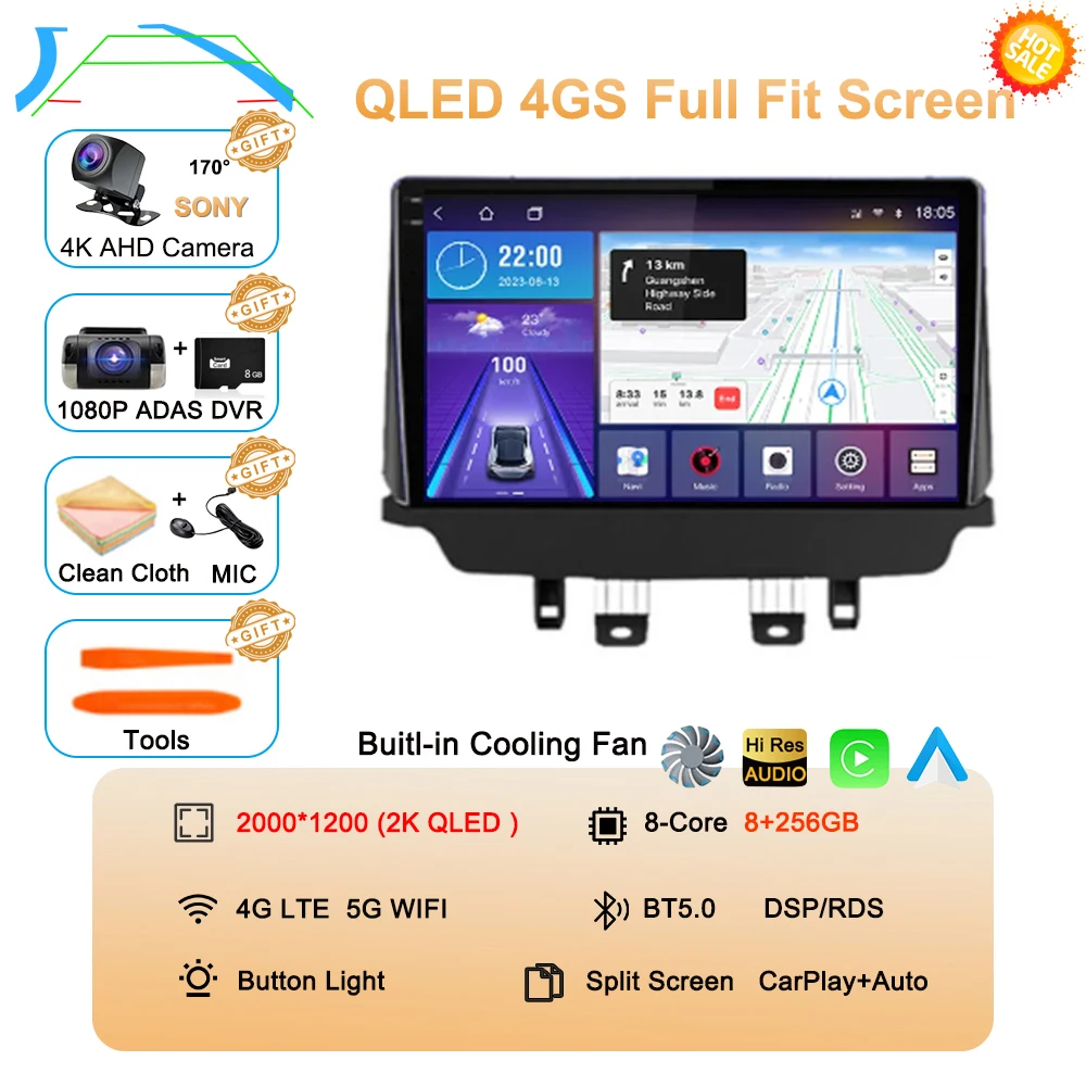 Auto radio Android 16 voor Mazda CX-3 CX3 Mazda 2 DK 2014 - 2021 Multimedia Videospeler QLED GPS Navigatie Draadloze Carplay Auto