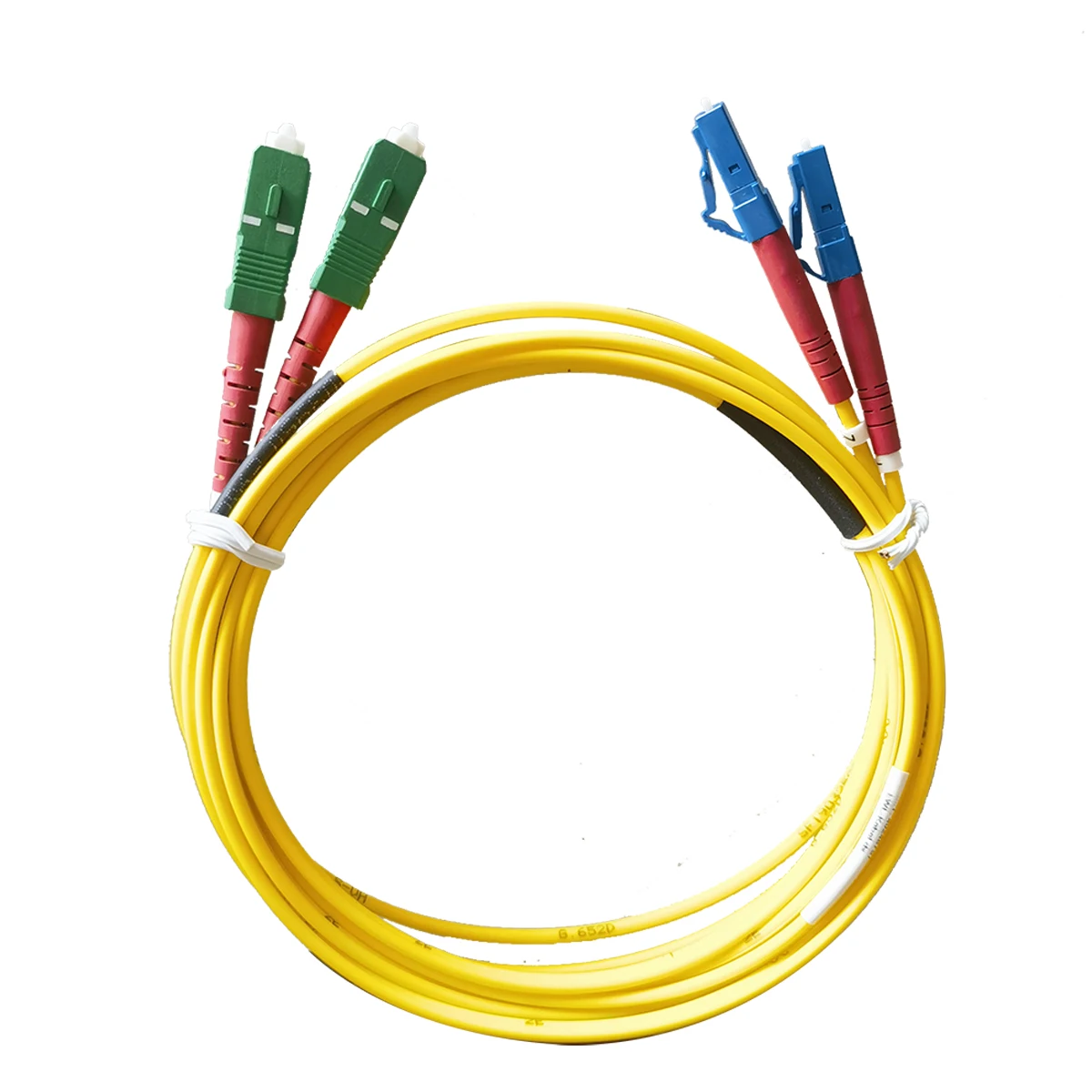 Cable de fibra óptica LC/UPC-SC/APC, diámetro interior de 3,0mm, puente de fibra óptica de doble núcleo de modo único, Cable de extensión de 2M