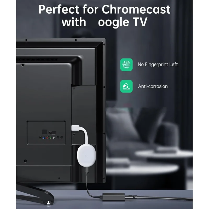محول إيثرنت USB-C 2 في 1 بسرعة 1000 ميجابت في الثانية RJ45 محول الشبكة - التوصيل والتشغيل لـ Chromecast مع Google TV-N36R