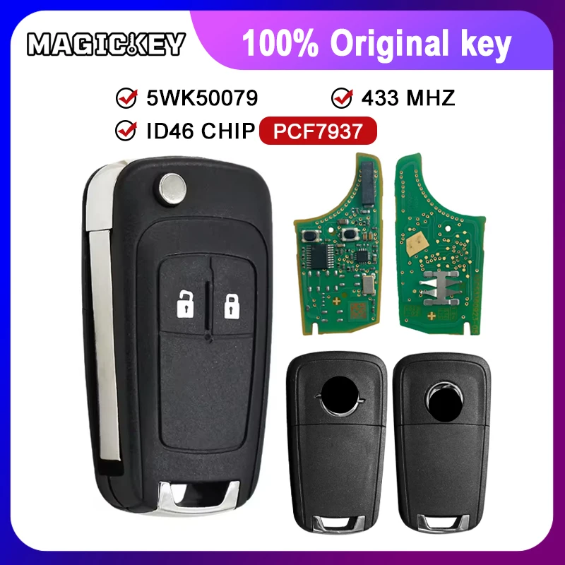 

OEM 5WK50079 2Btns FCF7937 433MHz Flip Remote Key For Opel Vauxhall Corsa Tourer Cascade E Zafira Mokka Viva Astra J 2009-2017