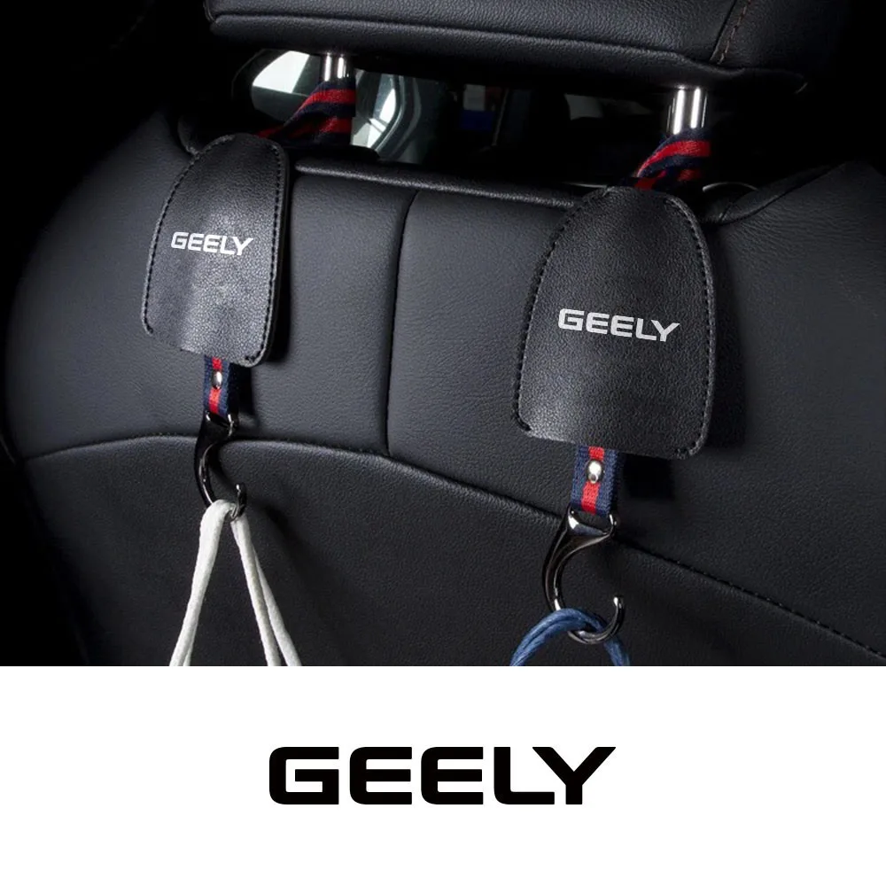 For GEELY Coolray Tugella Atlas Xingyue Aktie CK CK2 CK3 LC GC6 GC9 EMGRAND X7 EC7 EC8 Leather Auto Seat Back Hook Accessories