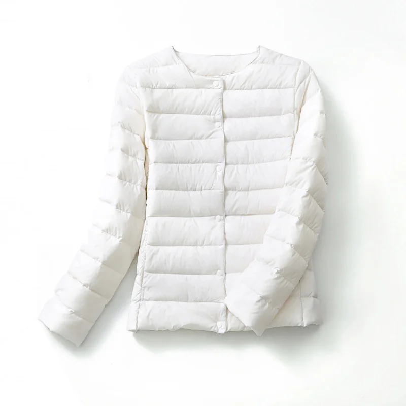 Women's Autumn and Winter Short Down Jacket Elegant Commuter Wear All-match Mother Crewneck V-collar Two-wear 2025 New Jacket