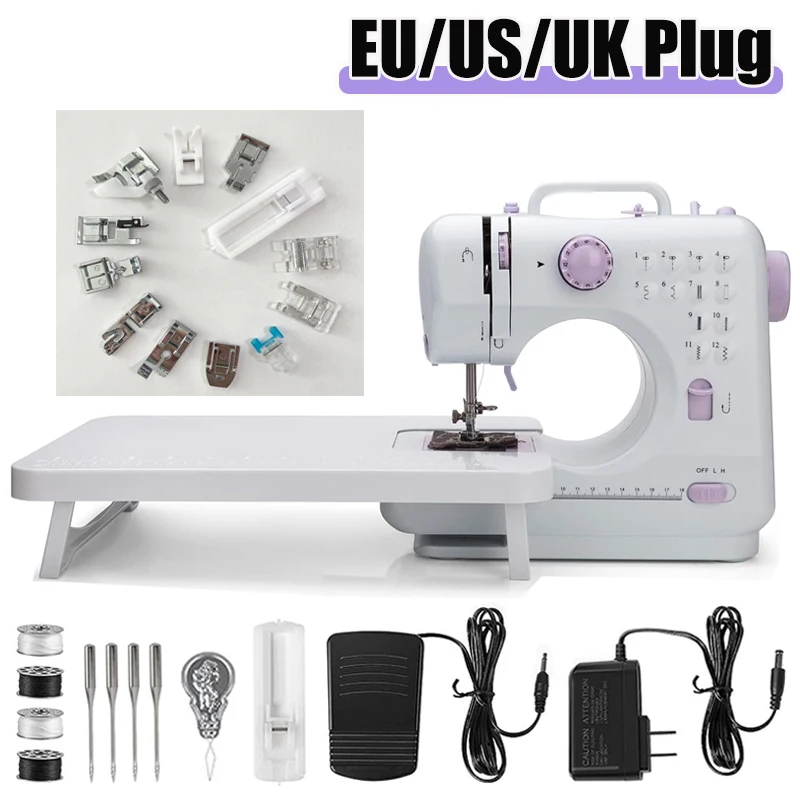 Portable Sewing Machine for Beginners Kids Mini Electric Household Crafting Mending Sewing and 12 Built-In Stitches