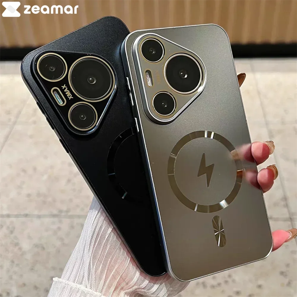 Ультратонкий матовый магнитный чехол AG для Magsafe для Huawei Pura 70 Ultra P70 Mate 70 60 Pro, защитное стекло для линз, противоударный чехол