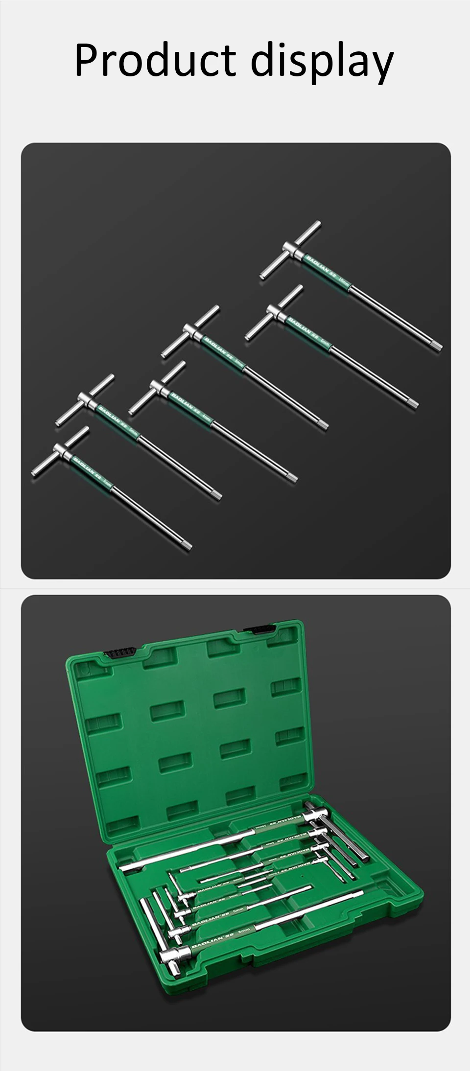 T-Typ-Inbusschlüssel T/L 2/2,5/3/3,5/4/4,5/5/6/8/10 mm Torx-Schraubendreher Schraubenschlüssel T-förmiges Handwerkzeug Erweiterter Innensechskantschlüssel – Detail 14