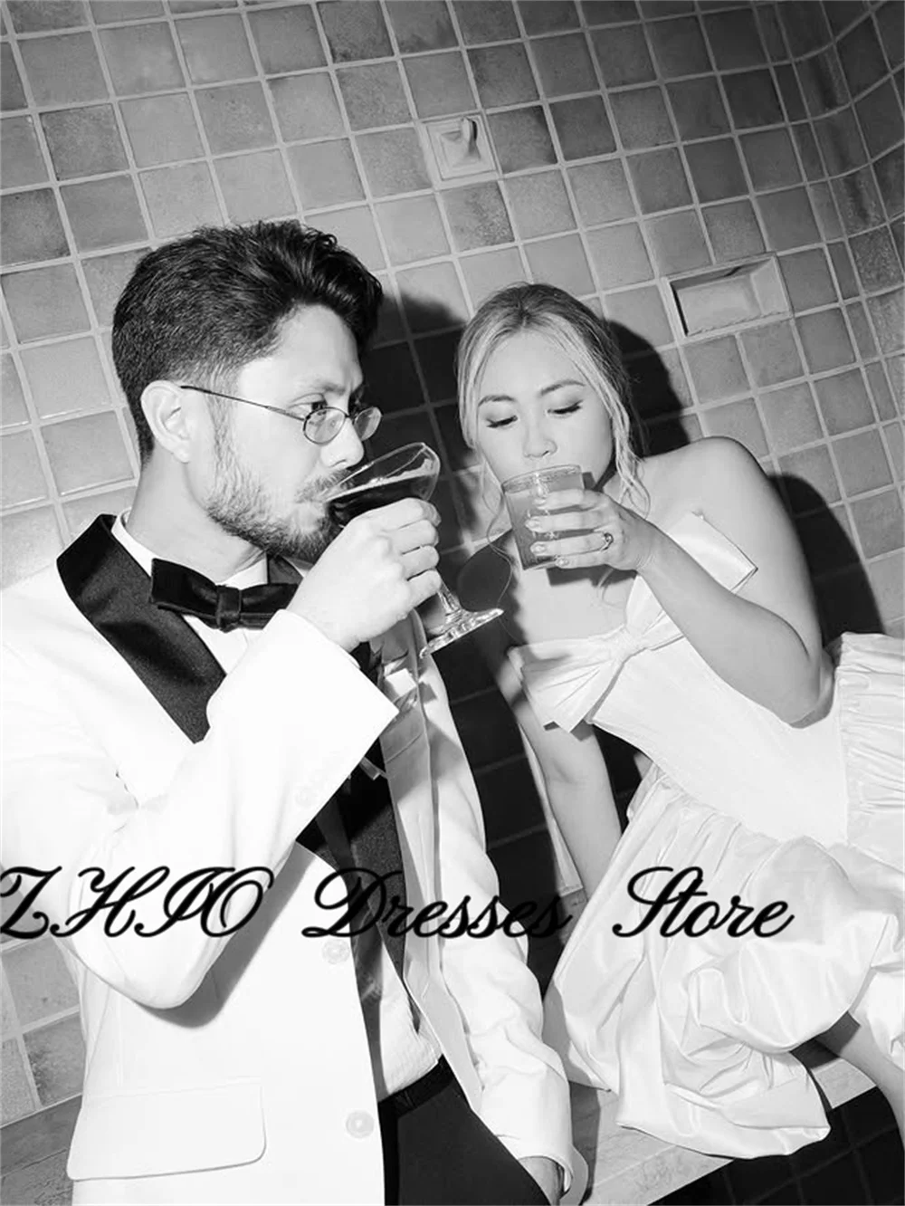 Sukienki ślubne mini w kształcie litery A, bez rękawów, z miękkiego satyny, bez ramiączek, szyte na miarę, suknie dla panny młodej, na przyjęcie urodzinowe, Vestidos De Novia