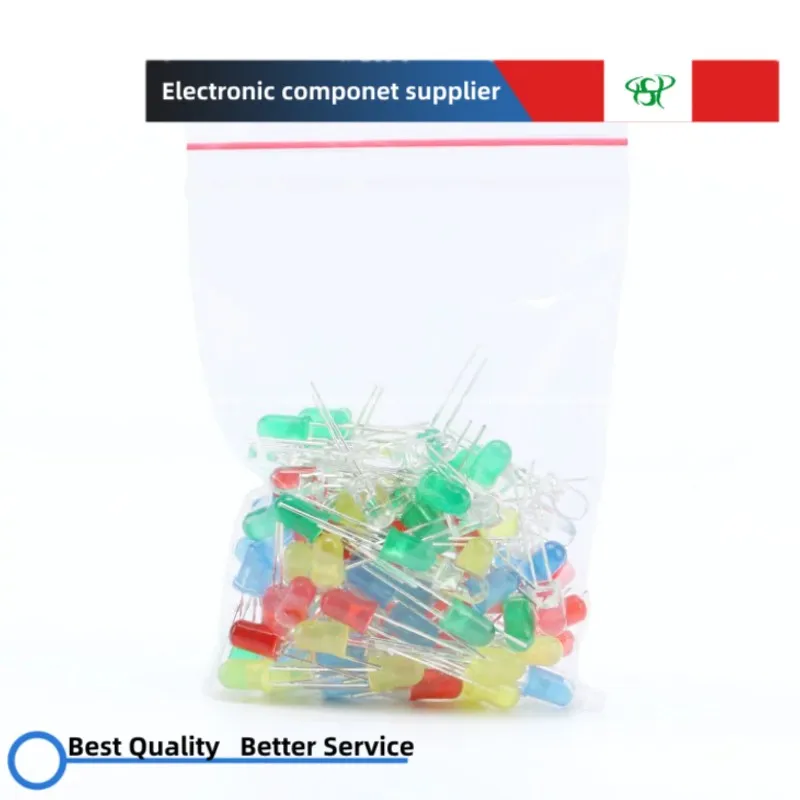 Light-emitting diode 5MM LED lamp components package red, green, yellow, blue and white, a total of 5 kinds, each with 20 pieces