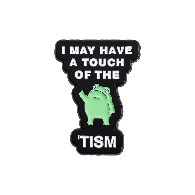Cartoon frog-shaped badges, Fun little animal letter series alloy pins, accessory for clothing and bags, gifts for friends