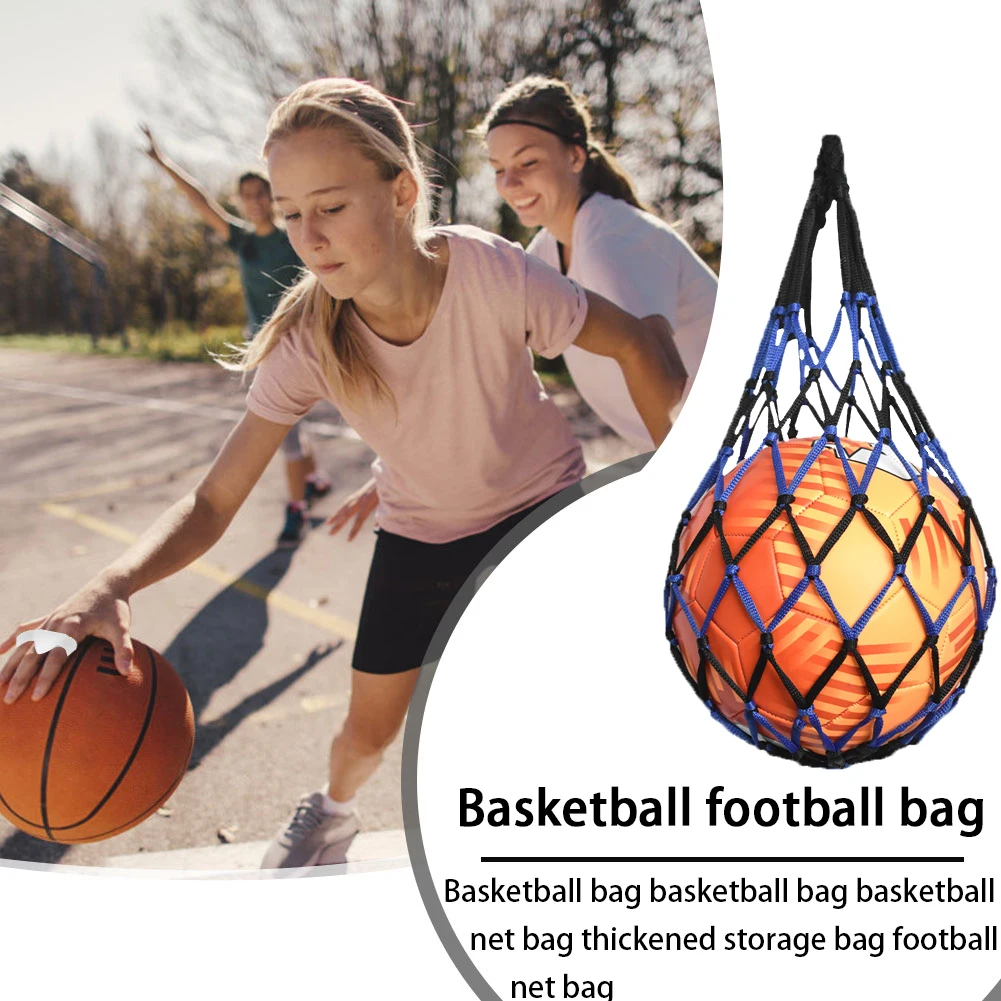 Borsa da trasporto per basket in nylon Attrezzatura sportiva in rete Borsa per rete da calcio per il trasporto di accessori per basket, pallavolo, calcio