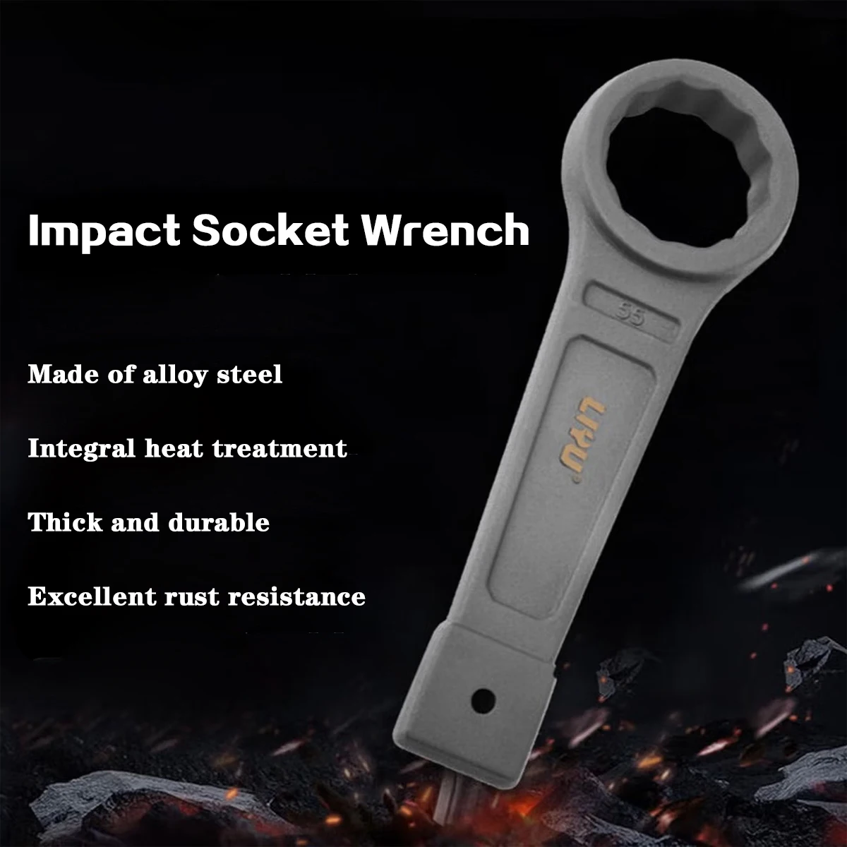 Heavy Duty Striking Box Wrench, Self-Tightening Impact Box Wrench, Multi-function Hammer Wrench for Industrial Repair