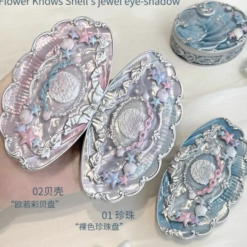 ดอกไม้รู้ Shell Pearl Collection Eyeshadow Palette Eye Glitter แต่งหน้า Palette ยาวนาน 6 สีอายแชโดว์แต่งหน้าเครื่องสําอาง