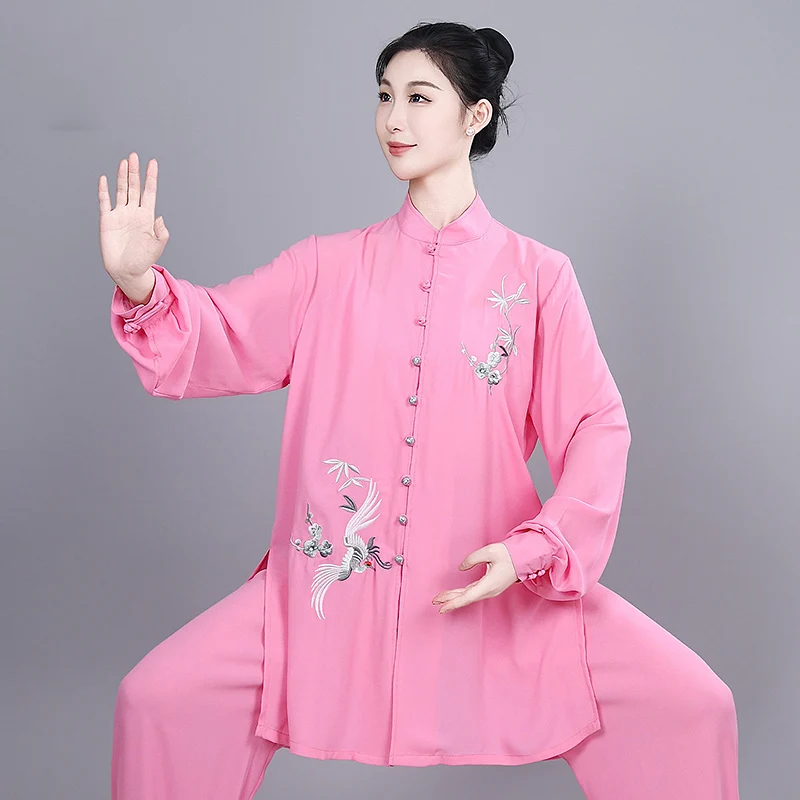 2025 Women's Tai Chi Suit Set, Fluid & Comfortable Baduanjin Performance Wear for Summer Morning Practice