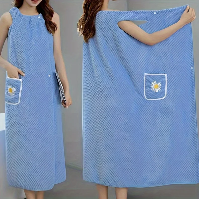 

1pcs Women's Wearable Bath Towel Shawl - Quick-Dry Bathrobe for Autumn Winter Shower