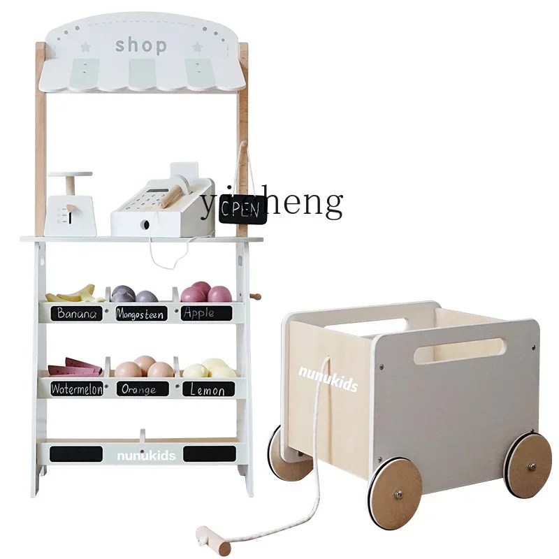 

XL Wooden Fruit Shop Children Play House Convenience Store Canteen Toys