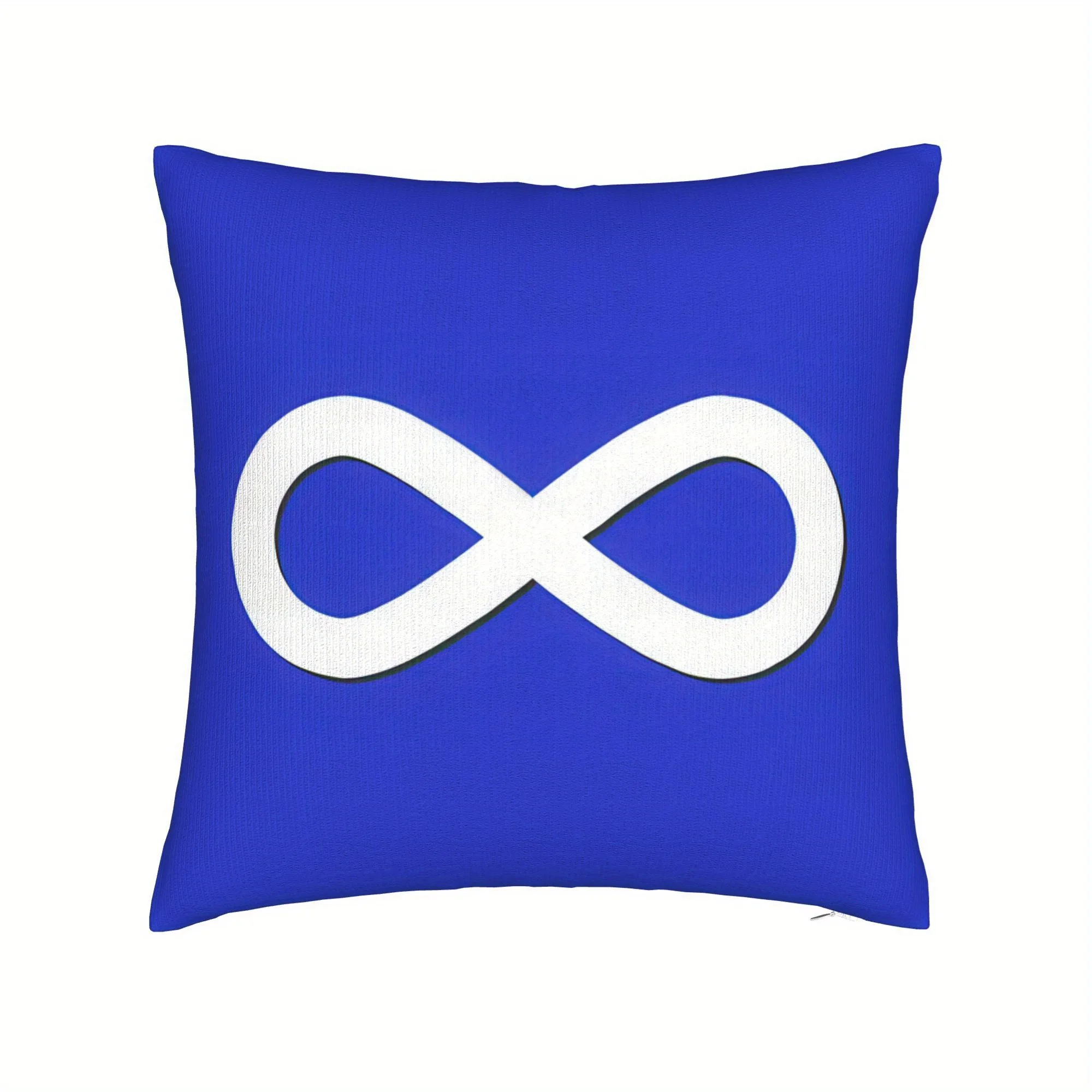 1pc Infinity Symbol Pillow Cover, Royal Blue & White Minimalist Design for Living Room Bedroom Office