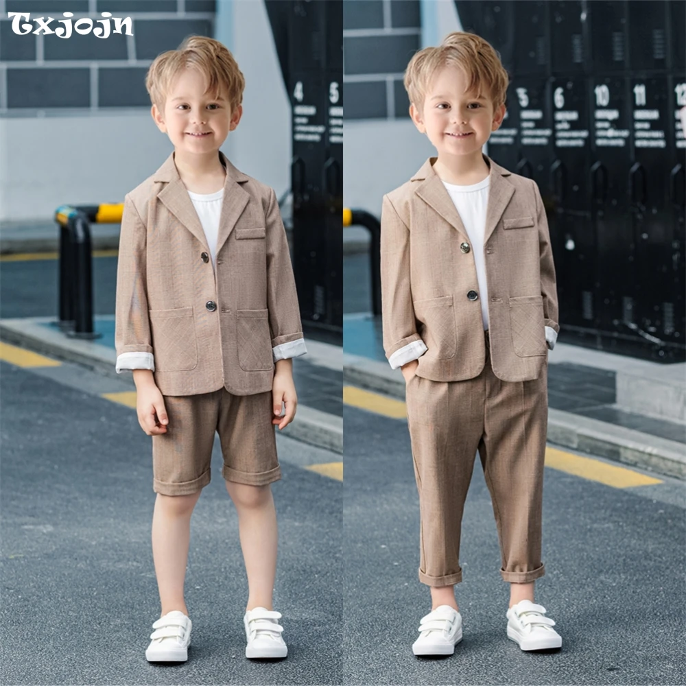 Fashion Daily Child Suit Set 2 Pieces For School Performace Hot Sale Classic Lapel Boys Suits New Year Christmas Party