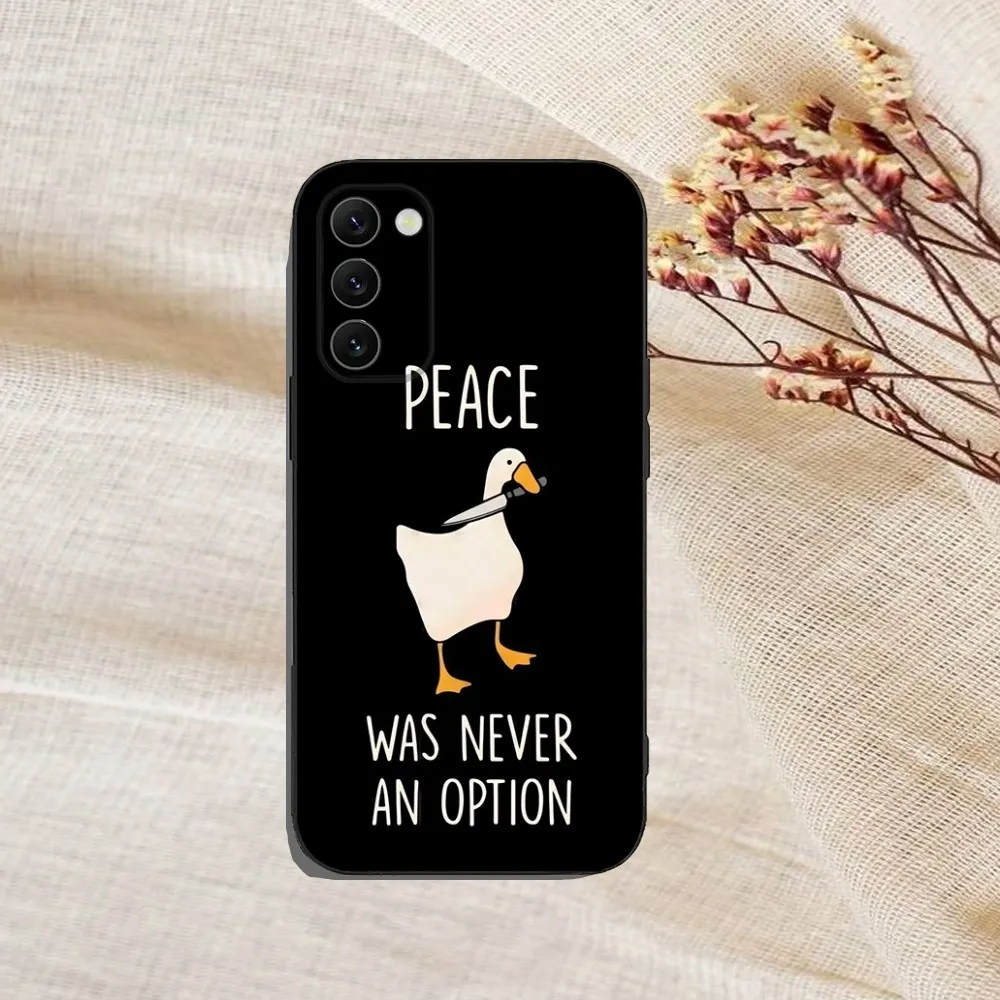 Cartoon Funny Duck Phone Case For Samsung Galaxy A20,A21s,A22,A31,A32,A52,A53,A72,73,A80,A91Soft Black Cover