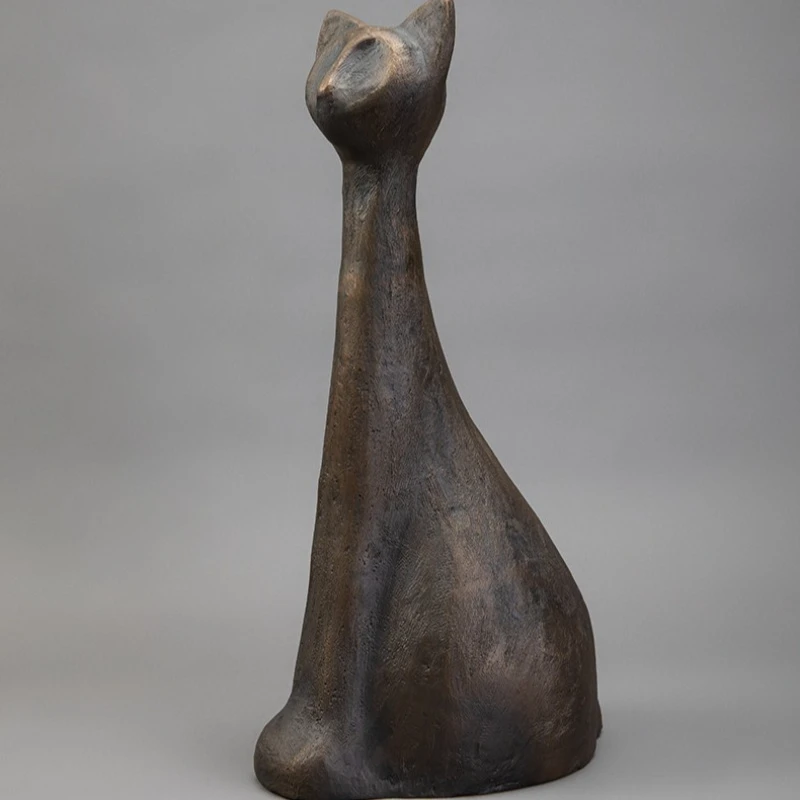 Bronze cat sculpture original limited edition cat porch living room tabletop ornament artwork