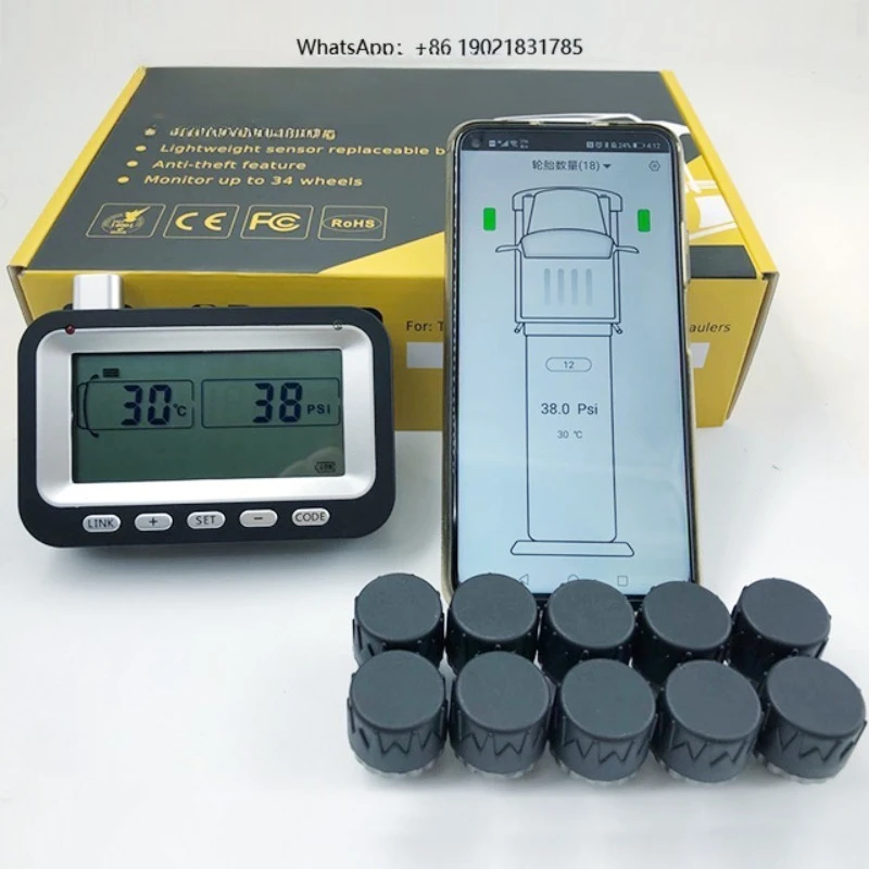 Pre-programmed 10 sensors Real-time/OurHours alarm warning Digital LCD driver Truck tire pressure monitoring system