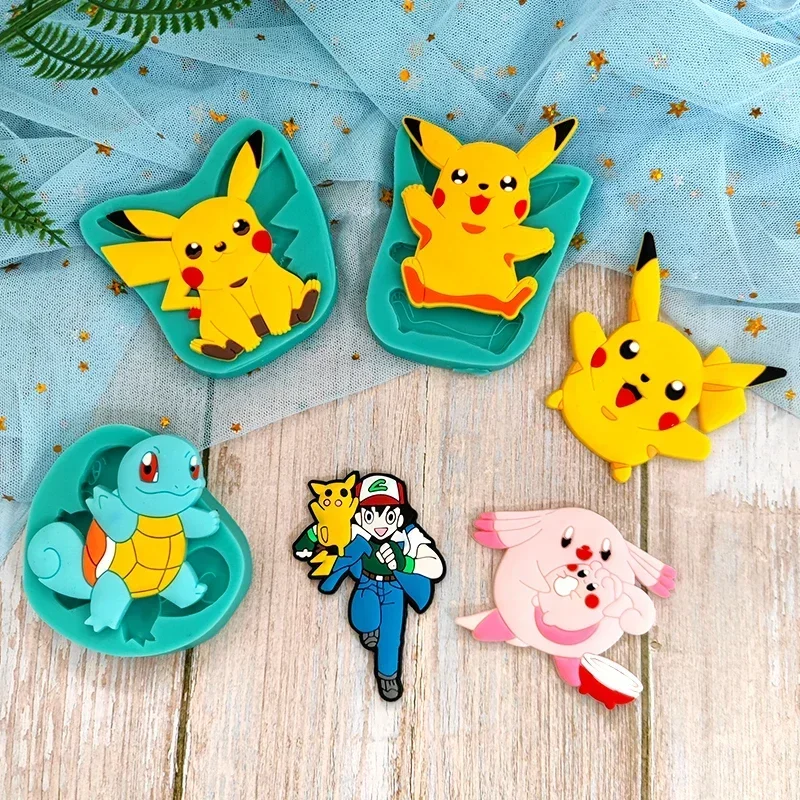 Pokemon Pikachu Cake Mold Ice Cube Mould Kitchen Biscuit Mousse Chocolate Mould Pudding Jelly Handmade Baking Tools for Oven