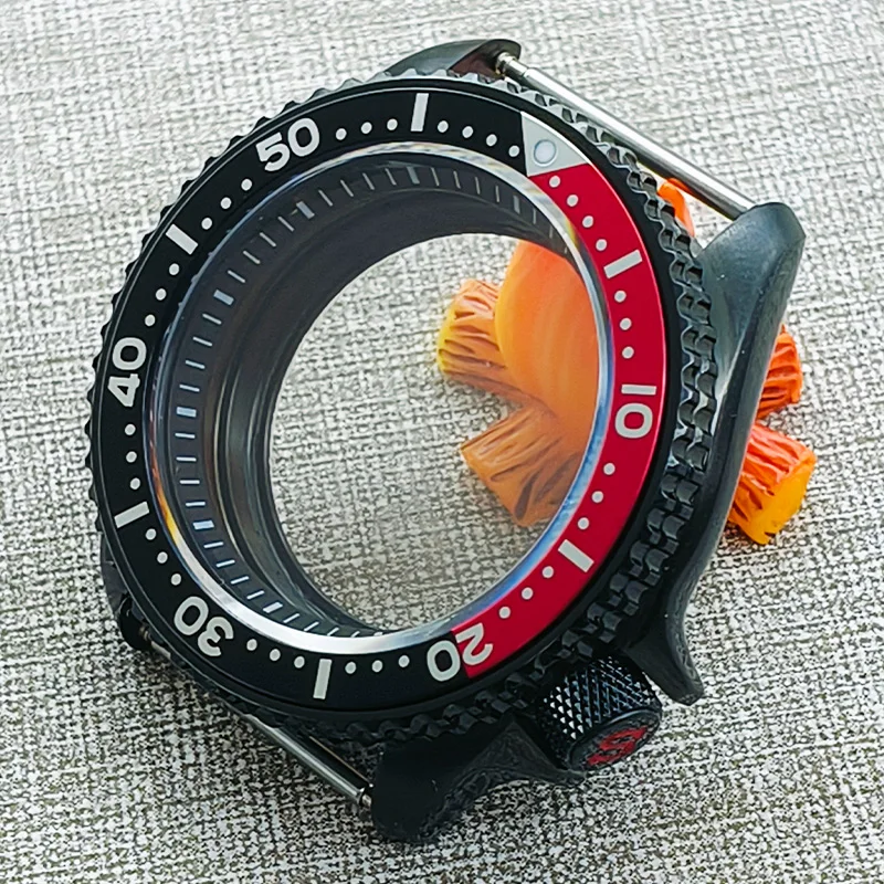 

42mm SKX007 SRPD Watch Case Flat Sapphire Crystal Glass Fits NH35 NH36 4R 7S26 Movement for 28.5mm Dial Men's Watch Case Replace