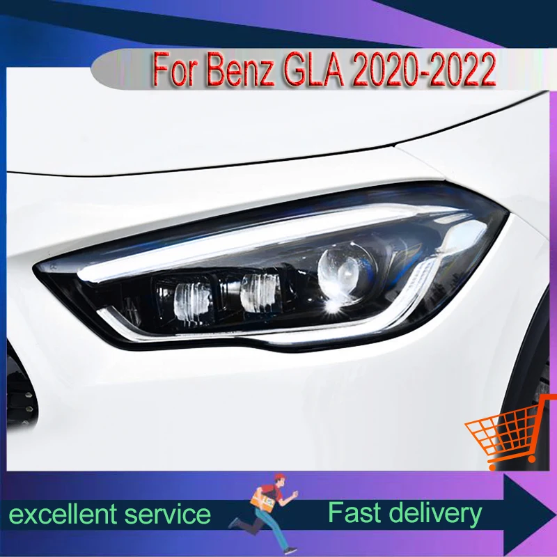 A Pair of Headlights For Mercedes Benz 2020-2022 GLA Front Light DRL Head Lamp Supplies LED Configure Daylight Car Accessories