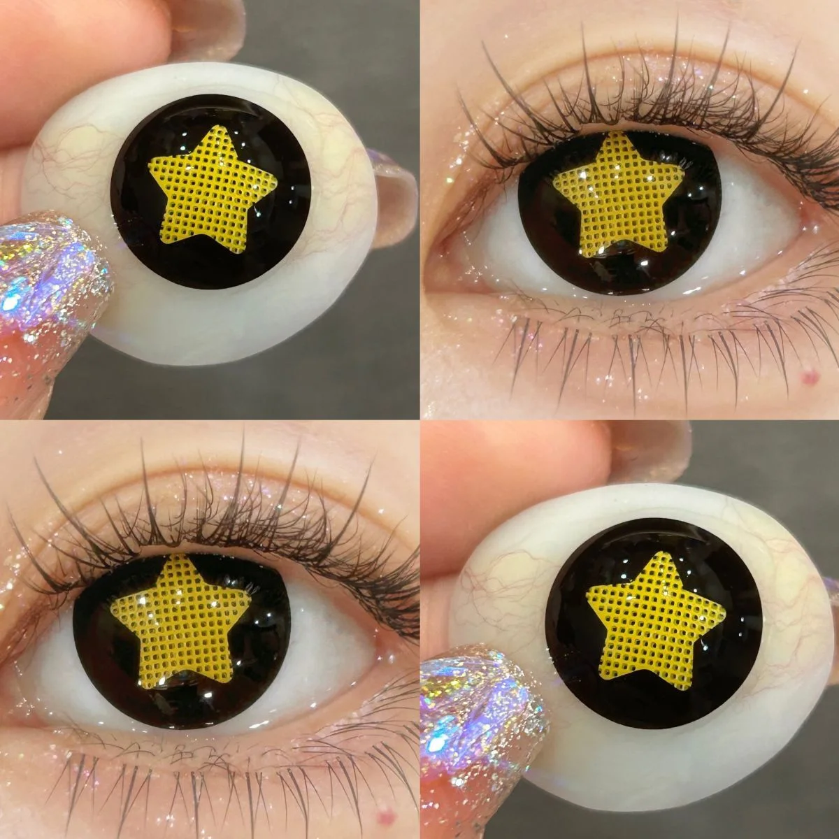 1pair Kyuusaku Yumeno Cosplay Yellow Color Contact Lenses Halloween Joker Circle Lens