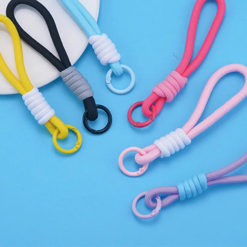 1/5/10/20pcs Cute Braided Keychain Lanyard Phone Strap Wrist Strap Bag Accessory Colorful Keyring Cord Random Colors