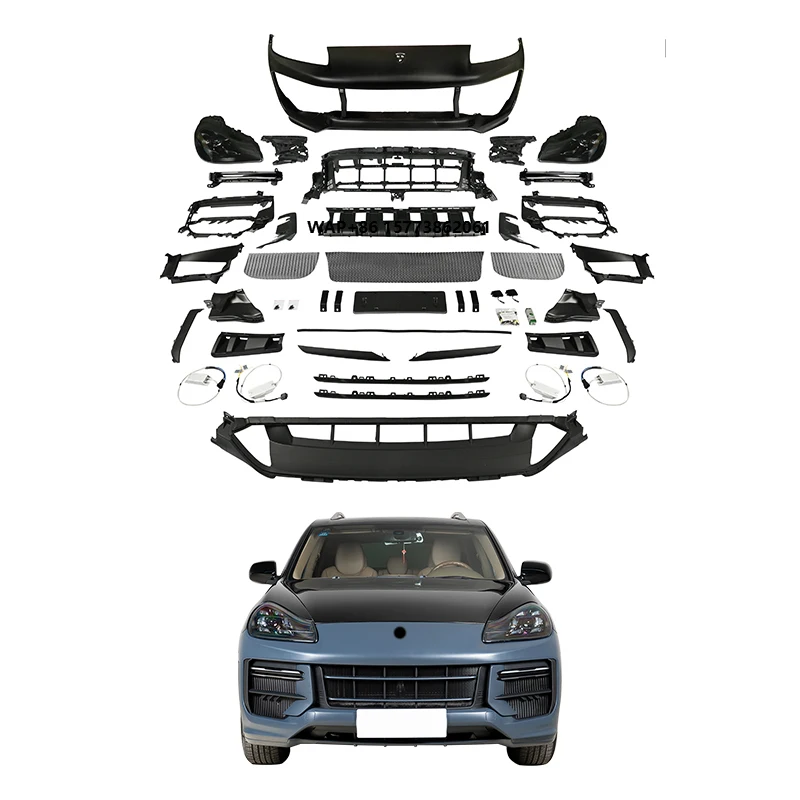 

Car Modification Upgrade 2024 Turbo GT Front Bumper Assembly with Fog Light Cut-Outs for Por Cayenne 2008-2010