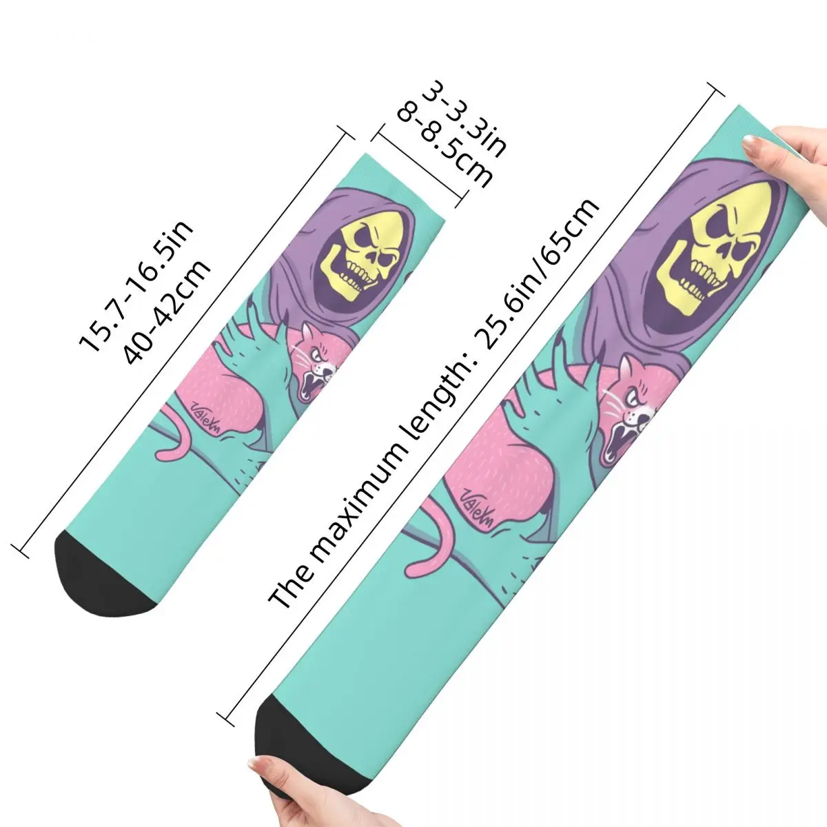 Funny Happy compression Socks Skeletor\'s Cat Retro He-Man and the Masters of the Universe Battle Cat Anime Casual Crazy Sock