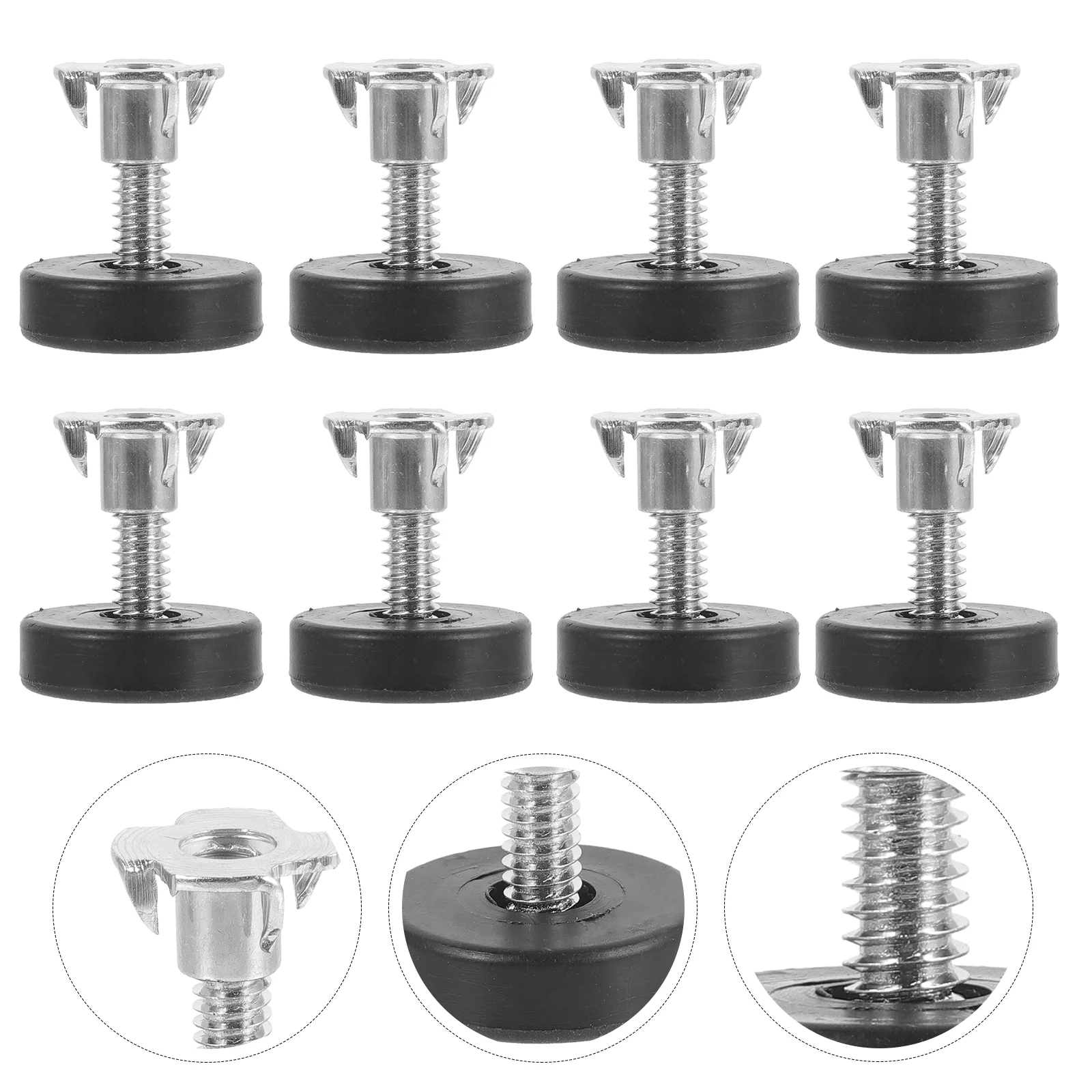 12 Pcs Adjustable Sofa Furniture Balance Feet with Square Nut Threaded Wedge Leveling Pads Workbench Leg Levelers Foot Shims