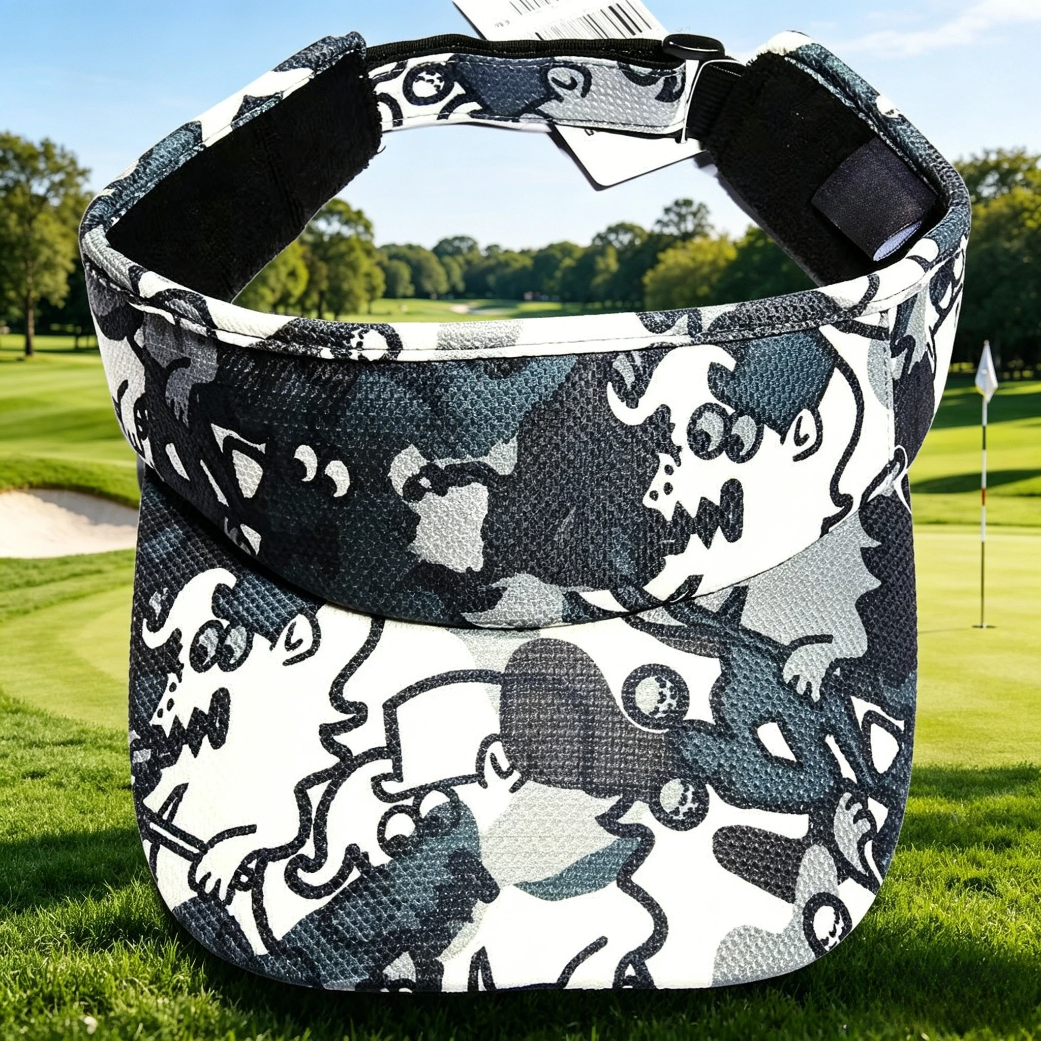 

2026 Summer Graffiti Printed Golf Visor Hat Breathable Sunscreen Sports Topless Cap