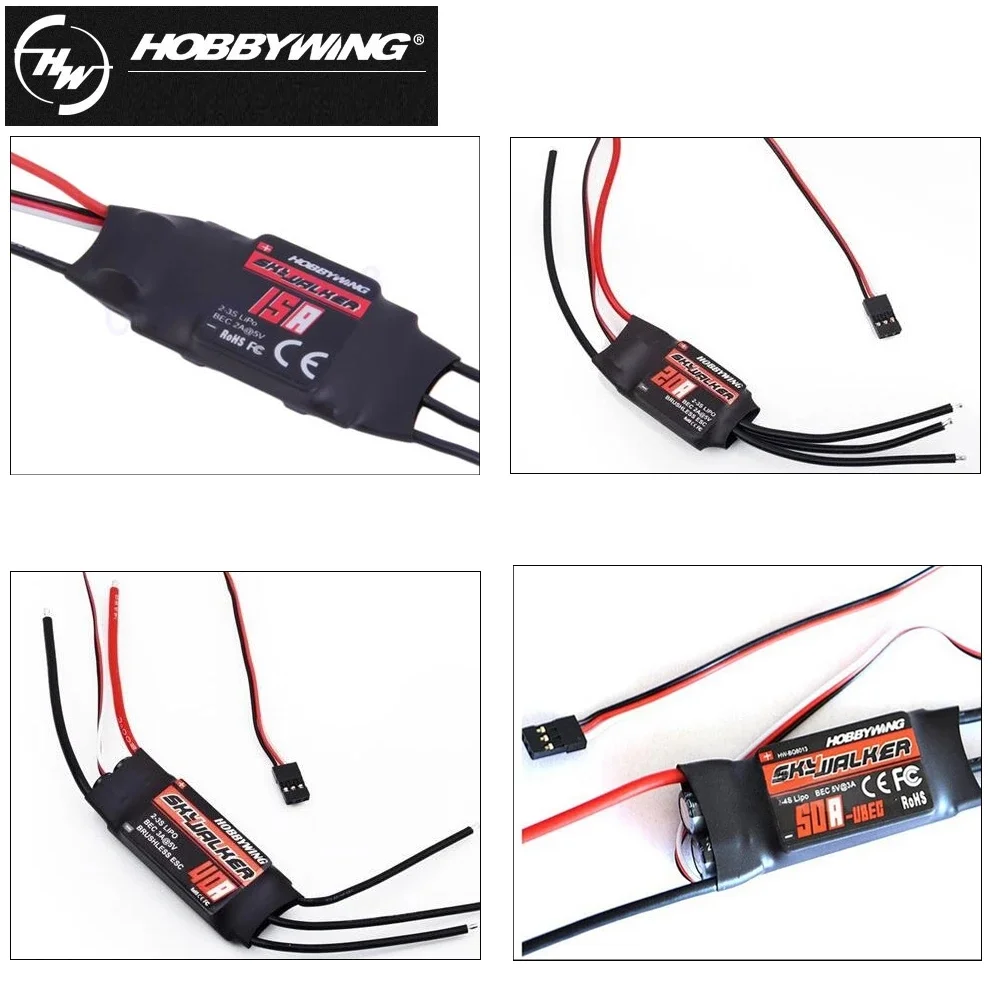 Hobbywing Skywalker 20A 30A 40A 50A 60A ESC Speed Controller With UBEC For RC Airplanes Helicopter