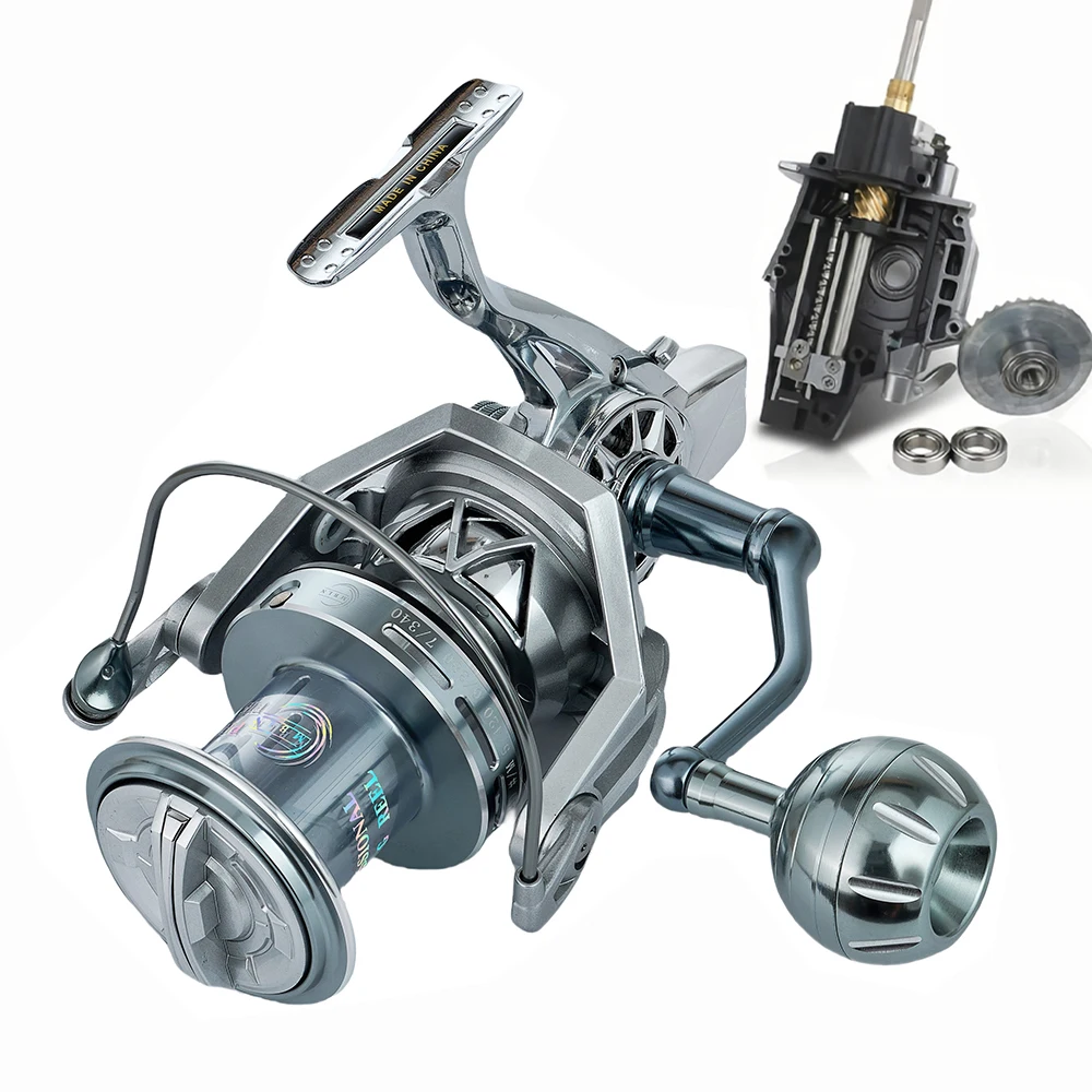 MBLN Brand,35kg/77lb,Max Drag,Saltwater Spinning Fishing Reel,Alloy Spool,Steel Bearing,Alloy Gear,Metal Arm,Metal Foot,Sea Boat