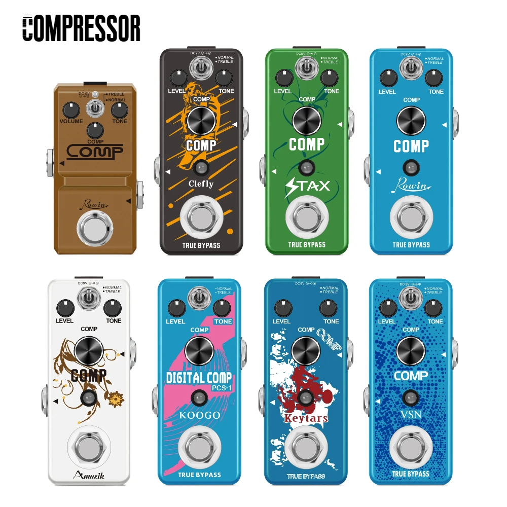 

Rowin Stax Amuzik Clefly Guitar Compressor Pedal Digital Comp Effect Pedals For Electric Guitar Classic Studio Grade Compressors