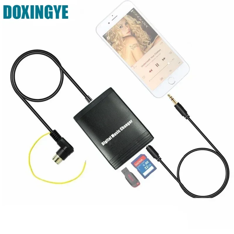 DOXINGYE samochodowy USB SD AUX zmieniarka CD Adapter cyfrowy muzyka samochodowy Mp3 konwerter dla Volvo hu-series C70 S40/60/80 V70 interfejs