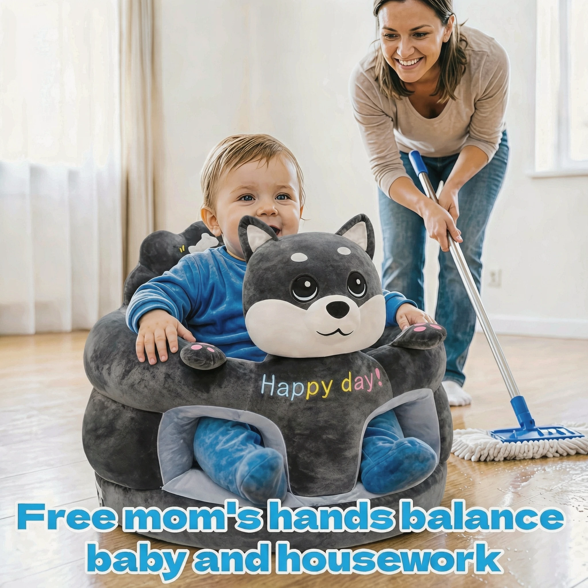 Baby Toddler Back Support Sofa For Sitting Up, Baby Sitting Support, Baby Seats For Sitting Up, Baby Sofa Chair For Infants, Support For Baby Sitting, Plush Sit Me Up Floor Seat, Soft Seat For Learning To Sit, Feed, Camping, Birthday Christmas Gift view 5