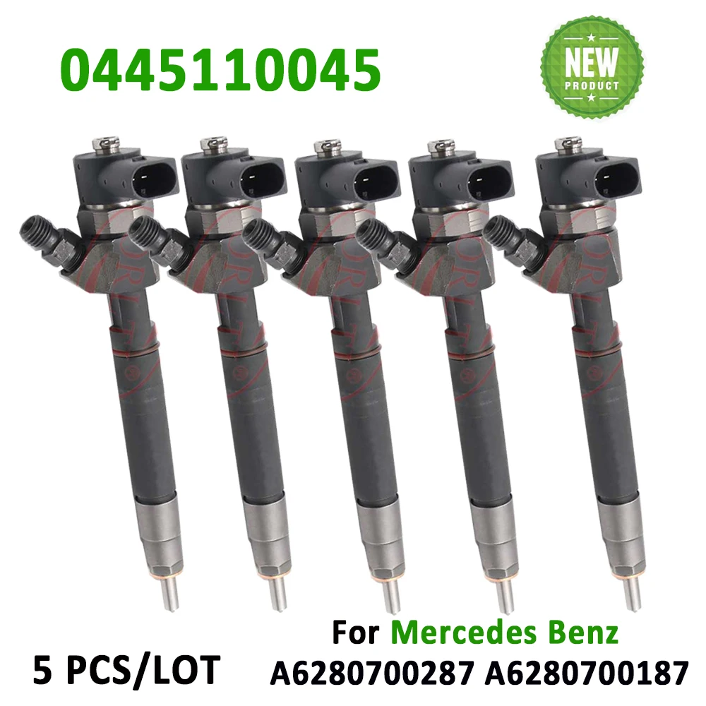 5 PCS Diesel Injector 0445110045 Fuel Nozzle 0 445 110 045 OEM 6280700287 A6280700287 A6280700187 6280700187 For Mercedes Benz