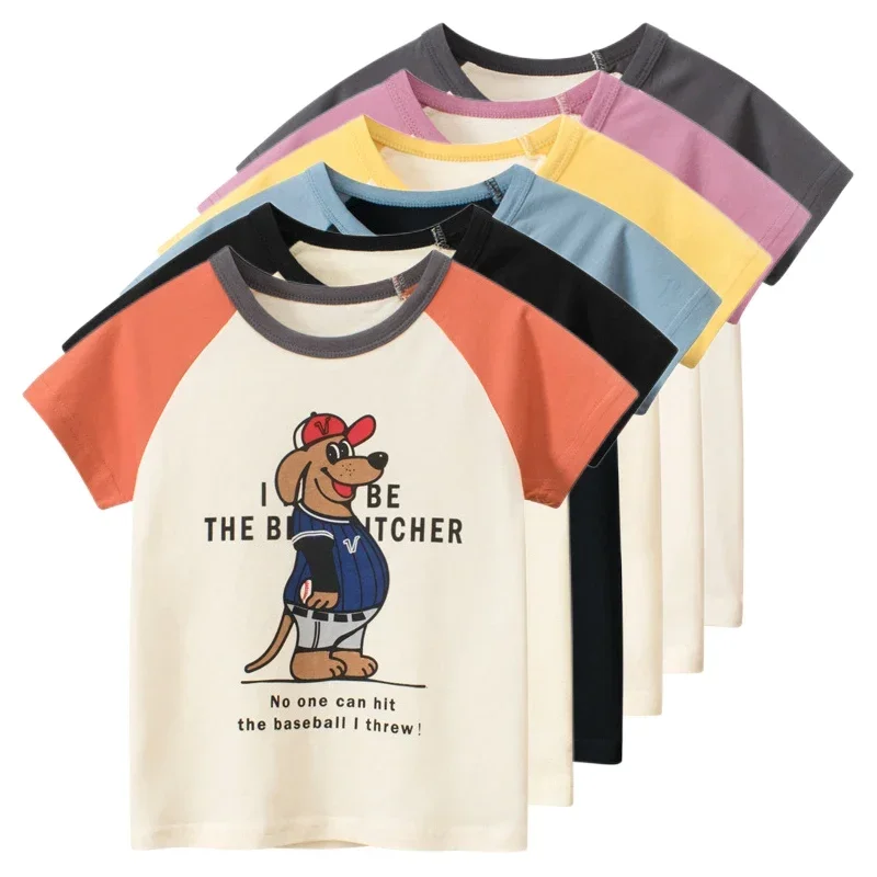 Summer Children Boys Girls T Shirt Cotton Cartoon Bear Short Sleeve Kids Clothes T-shirts for Boy Casual Top Tee 2-10Y Dropship