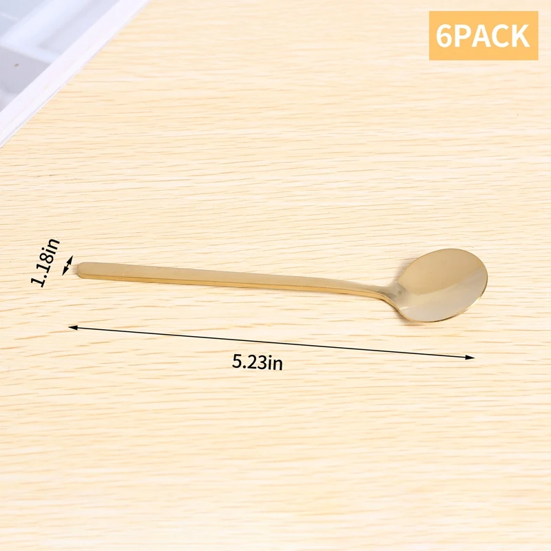 F-T нержавеющая сталь 6 шт. ложки для эспрессо чайные ложки для кофе сахар десерт торт мороженое суп антипасто