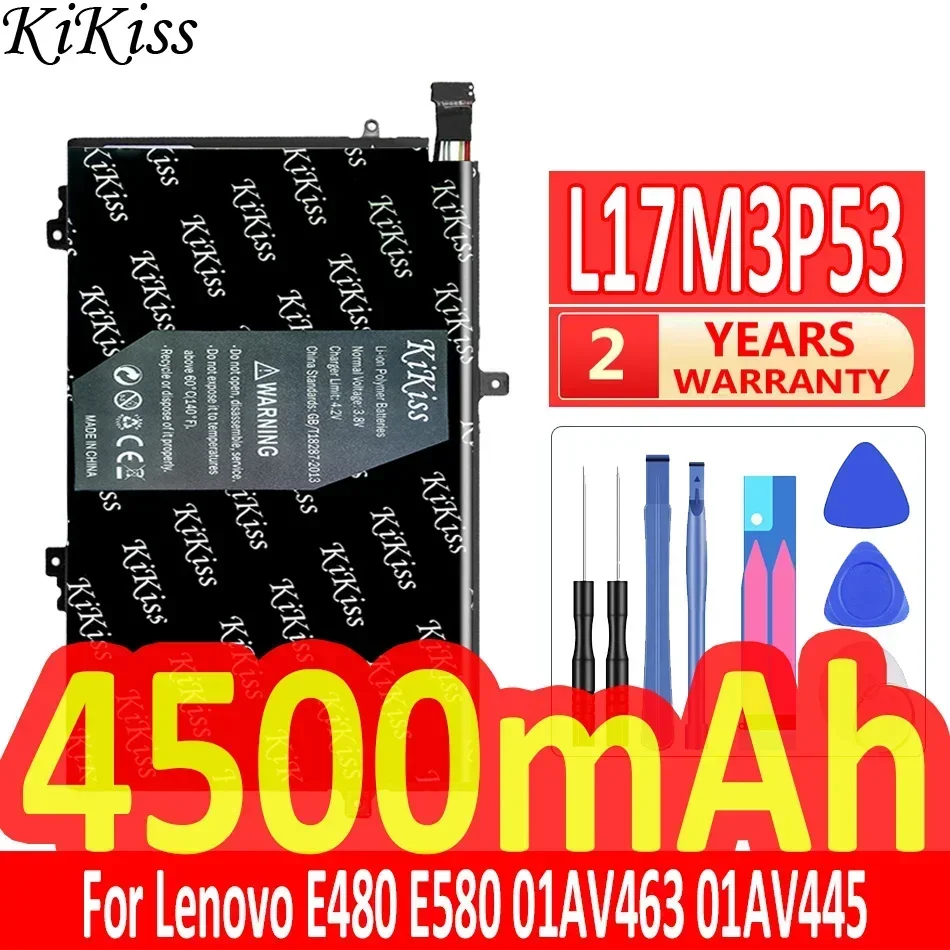 KiKiss Battery 4500mAh L17M3P53 For Lenovo ThinkPad E480 E580 R480 R580 01AV463 01AV445 01AV466 Laptop